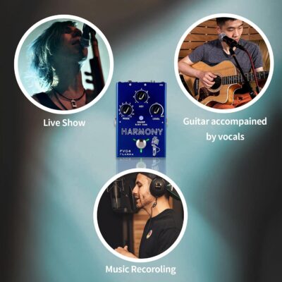 FLAMMA FV04 Vocal Harmony Pedal Vocal Effects Processor Stompbox Voice Mic Harmonizer with Reverb 12 Pitches with 11 Different Harmony Modes All-In-One for Singer and Guirist Singing Recording