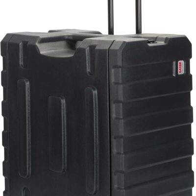 Gator Cases Pro Series 6U Rolling Rack Case with 19 Depth, Tow Handle & Recessed Wheels, Roto Molded Made in USA (G-PROR-6U-19)
