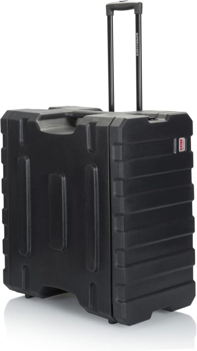 Gator Cases Pro Series 6U Rolling Rack Case with 19 Depth, Tow Handle & Recessed Wheels, Roto Molded Made in USA (G-PROR-6U-19)
