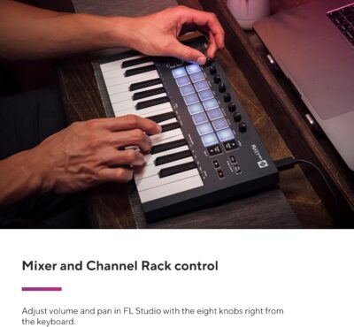 71ZEskks9wL. AC SL1500 Novation FLkey Mini – Portable 25-Key, USB, MIDI Keyboard Controller with FL Studio Integration for Music Production