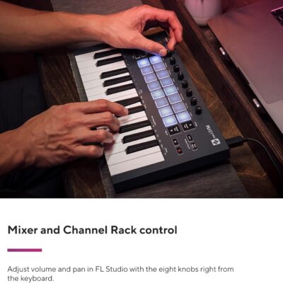 71ZEskks9wL. AC SL1500 Novation FLkey Mini – Portable 25-Key, USB, MIDI Keyboard Controller with FL Studio Integration for Music Production