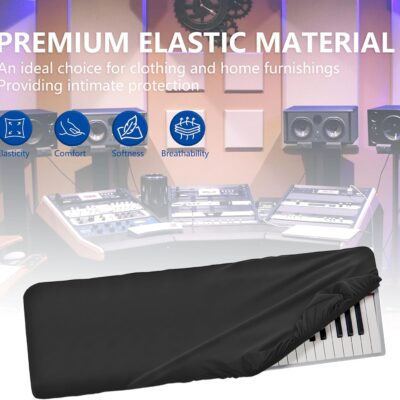 Musiin 61 keys piano keyboard dust cover, compatible with Sequential Prophet-6,Roland Go Piano with Alexa Built-in,KORG Prologue-16,Luxury Chinlon Anti-dust & Scratch-proof, Smooth Touch & Custom Fit