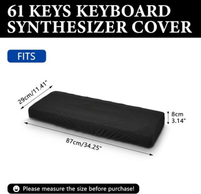 Musiin 61 keys piano keyboard dust cover, compatible with Sequential Prophet-6,Roland Go Piano with Alexa Built-in,KORG Prologue-16,Luxury Chinlon Anti-dust & Scratch-proof, Smooth Touch & Custom Fit