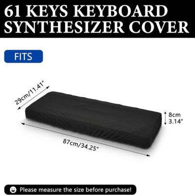 Musiin 61 keys piano keyboard dust cover, compatible with Sequential Prophet-6,Roland Go Piano with Alexa Built-in,KORG Prologue-16,Luxury Chinlon Anti-dust & Scratch-proof, Smooth Touch & Custom Fit