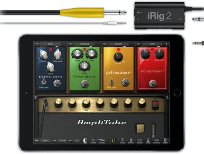 IK Multimedia iRig 2 portable guitar audio interface, lightweight audio adapter for iPhone and iPad with instrument input and headphone/amplfier outs