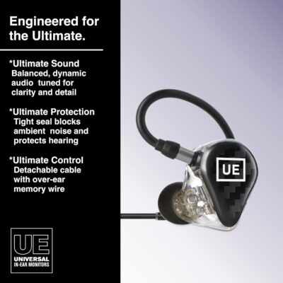UE 350 Universal in-Ear Monitors, Triple Driver Stage Monitors with Exceptional Headroom for Musicians & Audio Engineers, 1 Pair