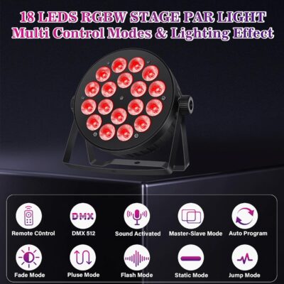 71dJ3MdIoML. AC SL1500 LED Par Lights DMX,90W RGBW 4IN1 LED Stage Par Lights Stage DJ Par Can Light Sound Activated Auto Play by Remote&DMX Control for Events Wedding Party DJ Stage Live Show 2 Pack