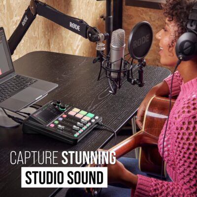 71epaRAOMnL. AC SL1080 Rode RODECaster Duo Streaming Mixer (Black) with RODECaster Duo Cover and 32GB microSD Card