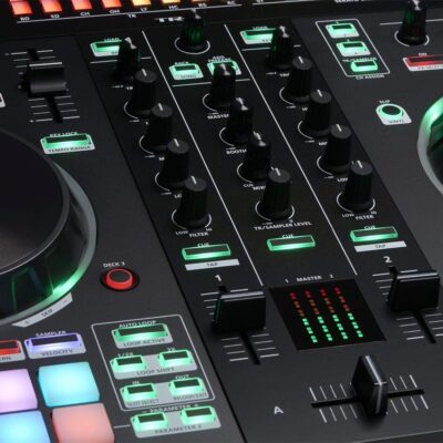 71gUkfohtL. AC SL1500 Roland DJ-505 DJ Controller Bundle with Stand, Headphones, and Austin Bazaar Polishing Cloth