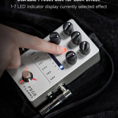 71gc6zcpPmL. AC SL1500 FLAMMA FS02 Reverb Pedal Stereo Guitar Effects with 7 Storable Preset Slots 7 Reverb Effects Room Hall Church Cave Plate Spring Mod True Bypass Trail On