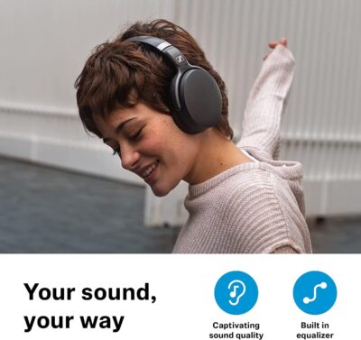 Sennheiser HD 450SE Black Bluetooth 5.0 Wireless Headphone with Alexa Built-in – Active Noise Cancellation, 30-Hour Battery Life, USB-C Fast Charging, Foldable – Black