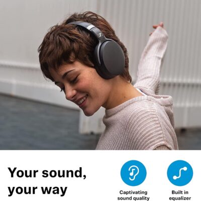 Sennheiser HD 450SE Black Bluetooth 5.0 Wireless Headphone with Alexa Built-in – Active Noise Cancellation, 30-Hour Battery Life, USB-C Fast Charging, Foldable – Black