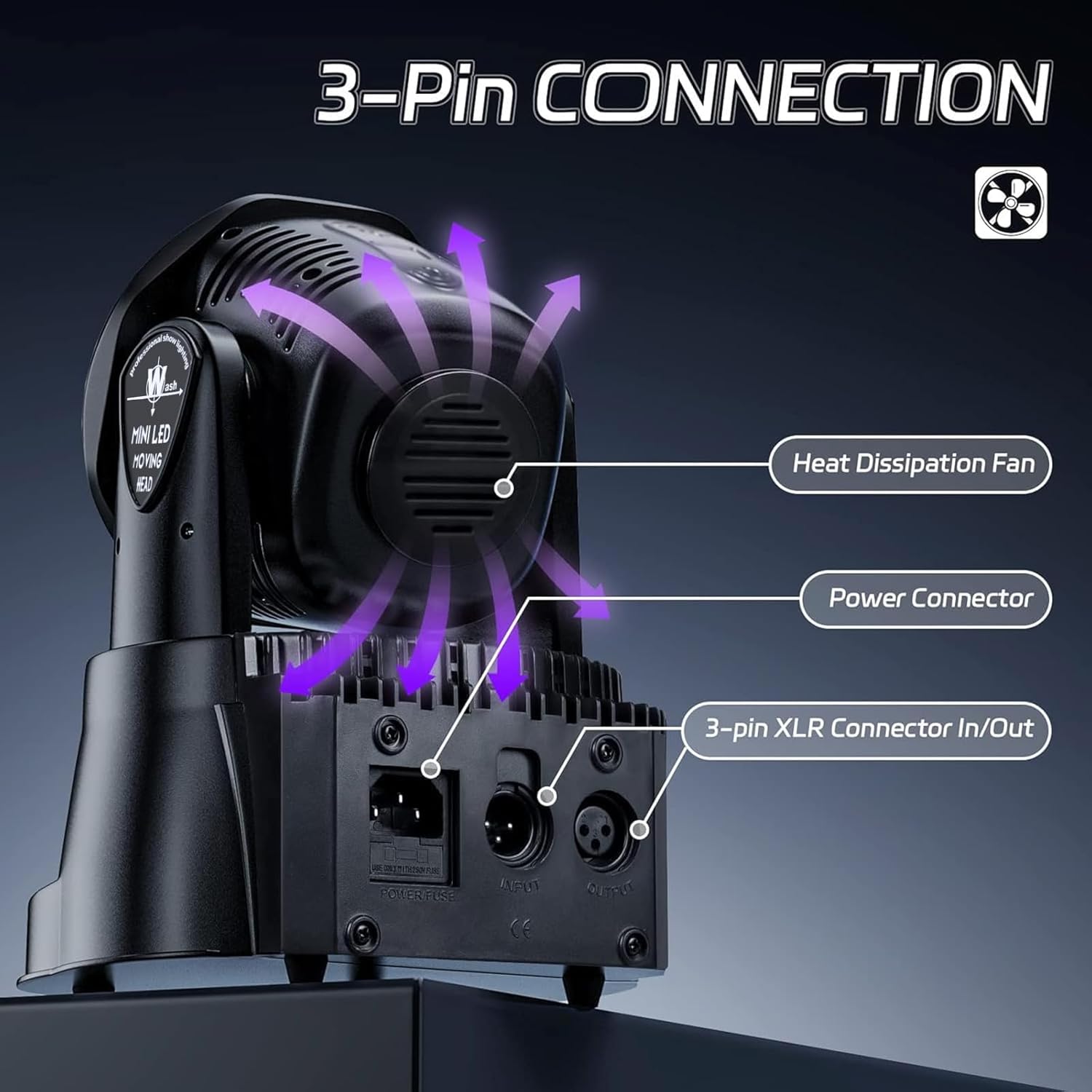 UKing Moving Head Light RGBW Stage Lighting DJ Lights 7 x 10W LED Beam Spotlight 9/14 CH Wash Light with DMX and Sound Activated for Party Church Wedding Bar Christmas Halloween Disco (2 Pack)