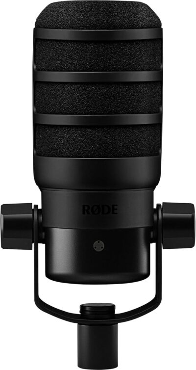 Rode PodMic USB Dynamic Broadcast Microphone Bundle with BOOMARM1 Desktop Boom Arm and 10-Foot XLR Cable — Cardioid USB-C Studio Mic with APHEX DSP for Podcasting, Streaming, Voice Over