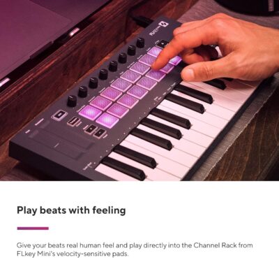 71iDg5WOlIL. AC SL1500 Novation FLkey Mini – Portable 25-Key, USB, MIDI Keyboard Controller with FL Studio Integration for Music Production