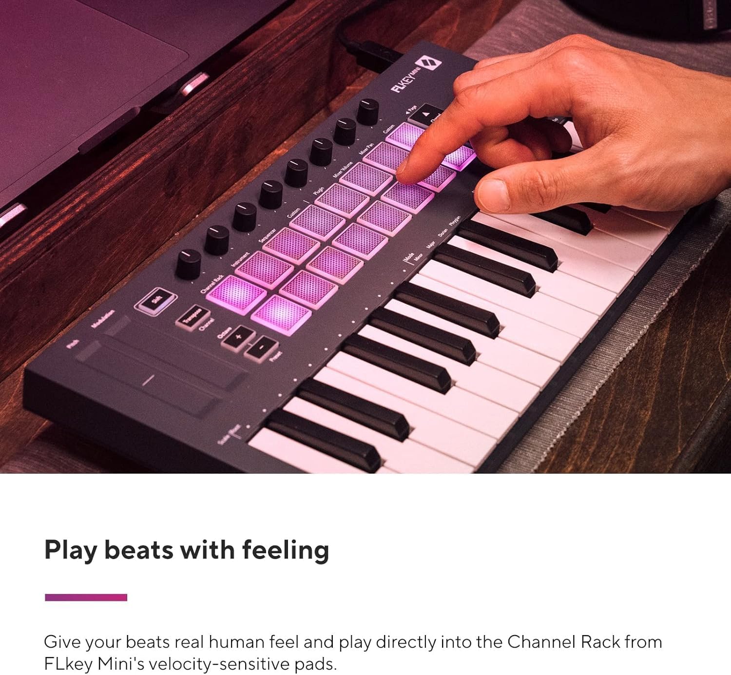 Novation FLkey Mini – Portable 25-Key, USB, MIDI Keyboard Controller with FL Studio Integration for Music Production
