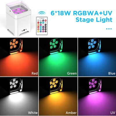 71iW2zp WSL. AC SL1500 Battery Powered Stage Lights, 9600mAh Rechargeable Par Can Lights 6x18W RGBWA+UV APP/Remote/DMX512/Sound Activated, Uplights for Events Party Wedding DJ Concert Christmas Dance White