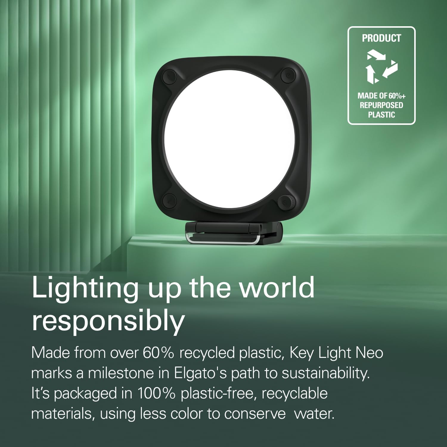 Elgato Key Light Neo Black: Studio Light, Monitor Mount, Wi-Fi