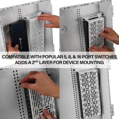 Legrand – OnQ Cable Management, In-Wall Media Box, Dual Purpose Structured Wiring Enclosure with Mounting Bracket, Home Networking Panel, 17 inch, White, ENP1705NAV1
