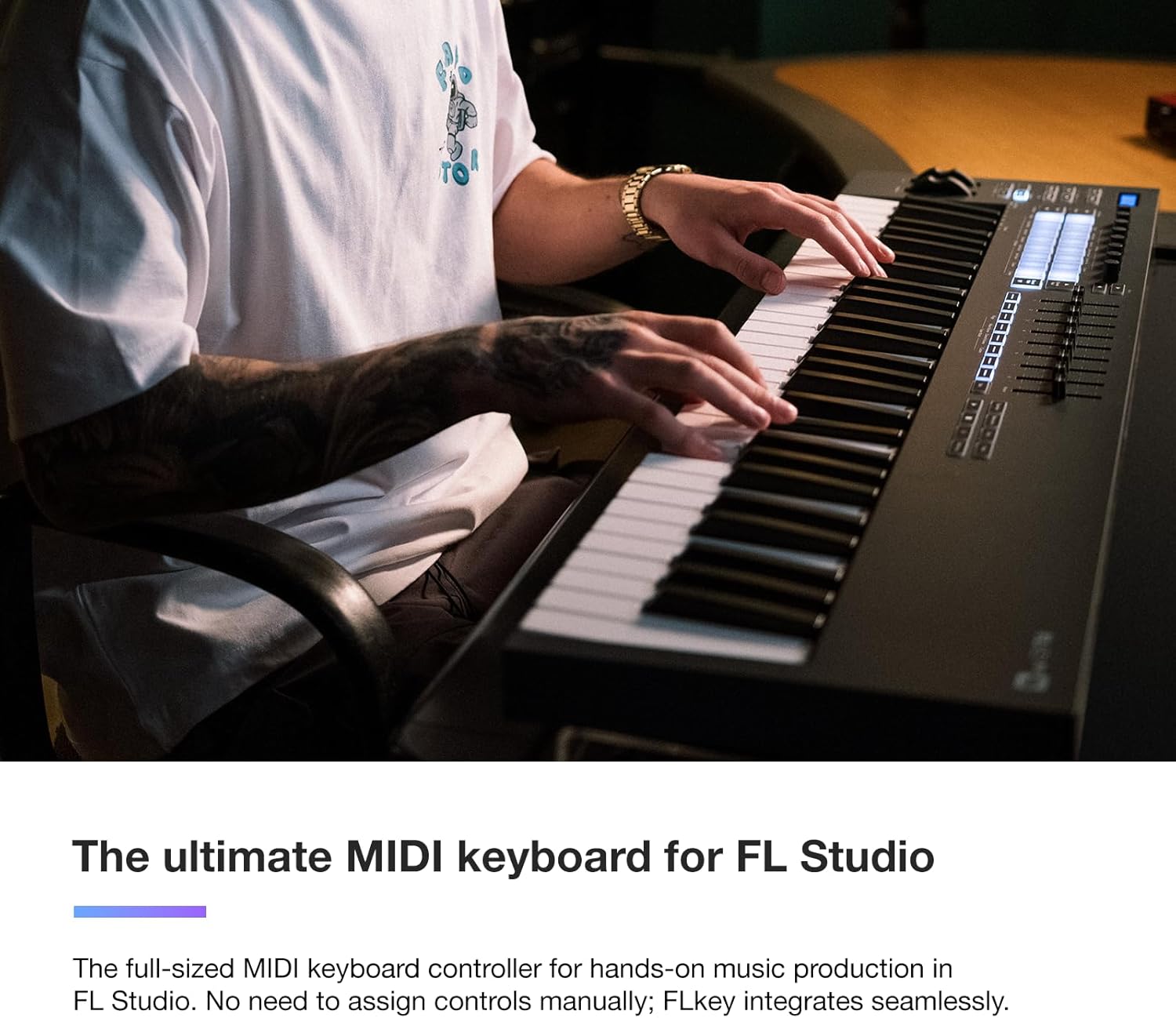 Novation FLkey 49 MIDI Keyboard – Seamless FL Studio Integration with Chord Mode and Scale Mode. All the software you need for Music Production