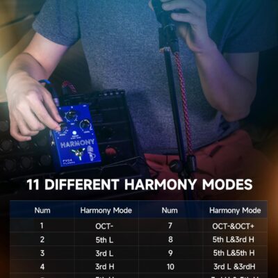 FLAMMA FV04 Vocal Harmony Pedal Vocal Effects Processor Stompbox Voice Mic Harmonizer with Reverb 12 Pitches with 11 Different Harmony Modes All-In-One for Singer and Guirist Singing Recording