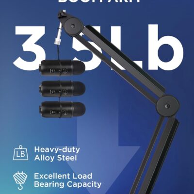 71mmoGiPsiL. AC SL1500 InnoGear Mic Boom Arm Microphone Stand Cable Management for Blue Yeti FIFINE AM8 K669B HyperX QuadCast S SoloCast AT2020 Shure SM7B MV7 and Other Microphone
