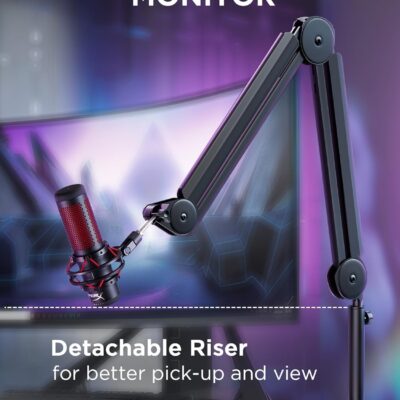 71nw2G2wInL. AC SL1500 InnoGear Mic Boom Arm Microphone Stand Cable Management for Blue Yeti FIFINE AM8 K669B HyperX QuadCast S SoloCast AT2020 Shure SM7B MV7 and Other Microphone