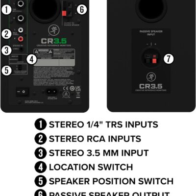 71o8kAgJQXL. AC SL1500 Mackie CR3.5BT 3.5 Creative Reference Powered Studio Monitors with Bluetooth, Tone Knob and Location Switch — Active Speakers for Music Production, Desktop Computer, Gaming, HiFi Listening