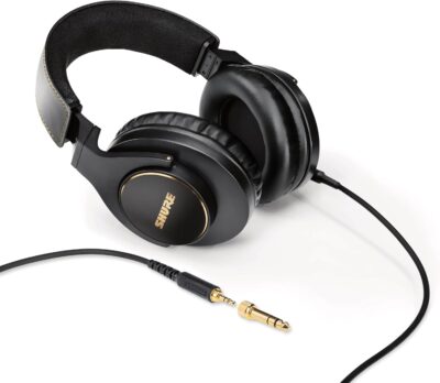 Shure SRH840A Professional Over-Ear Wired Studio Headphones for Recording, Mixing & Monitoring – Closed-Back Circumaural Design with Detachable Cable, Black
