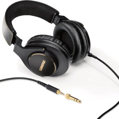 Shure SRH840A Professional Over-Ear Wired Studio Headphones for Recording, Mixing & Monitoring – Closed-Back Circumaural Design with Detachable Cable, Black
