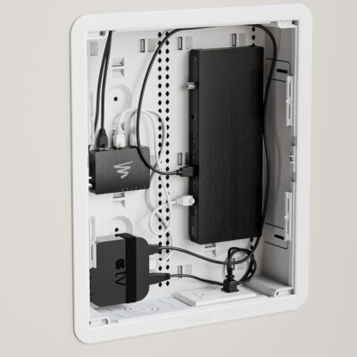 Legrand – OnQ Cable Management, In-Wall Media Box, Dual Purpose Structured Wiring Enclosure with Mounting Bracket, Home Networking Panel, 17 inch, White, ENP1705NAV1