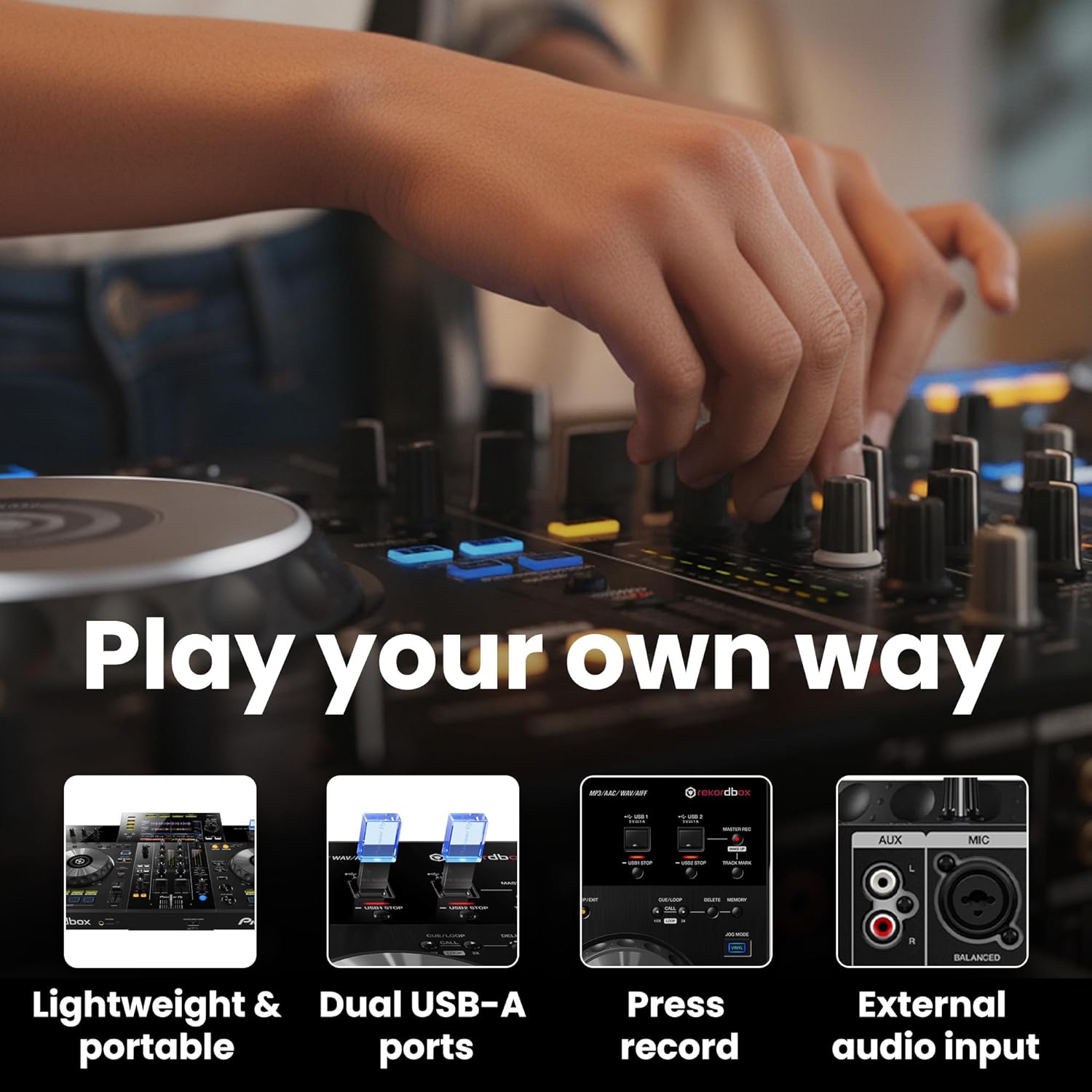Pioneer XDJ-RR 2-Channel All-in-One DJ System – Black Bundle with Case, Headphones, and Austin Bazaar Polishing Cloth
