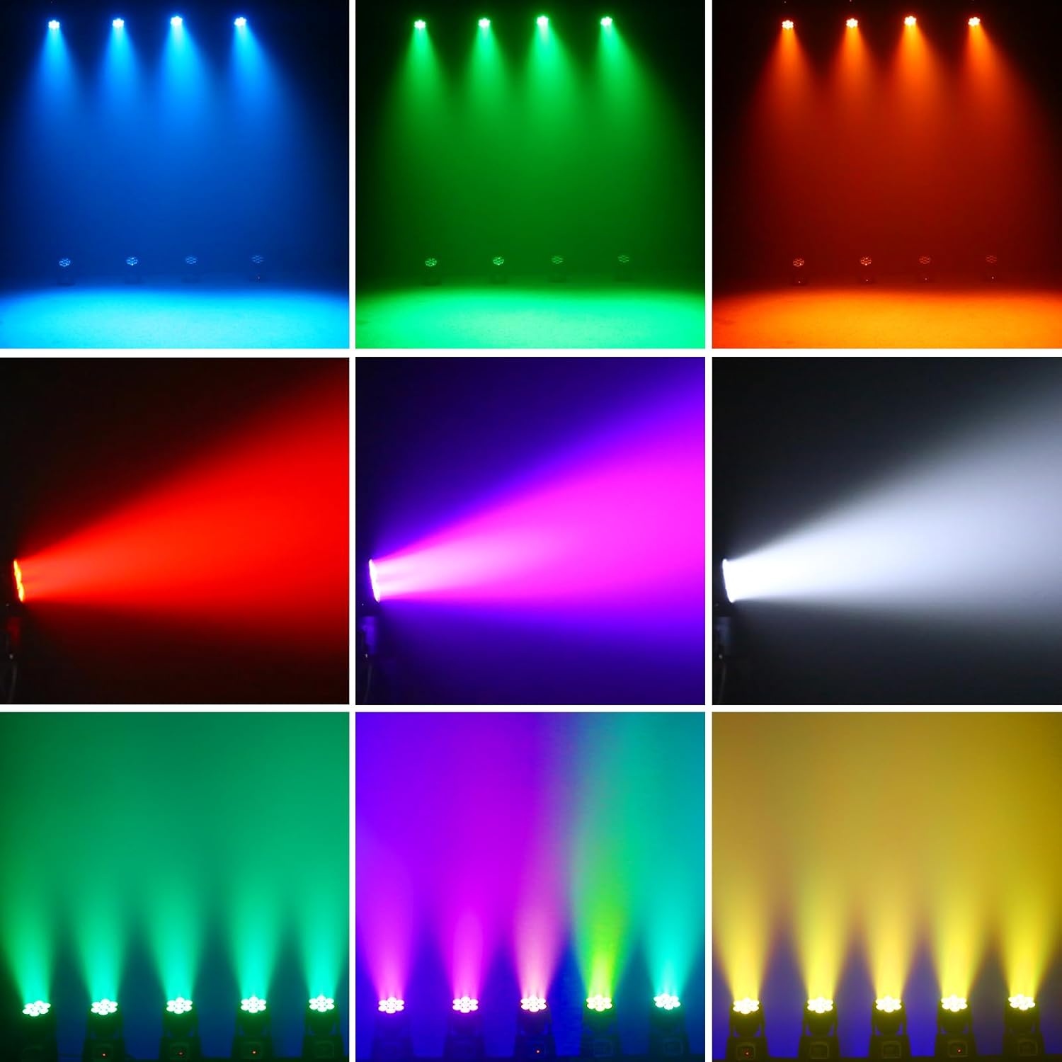 UKing Moving Head Light RGBW Stage Lighting DJ Lights 7 x 10W LED Beam Spotlight 9/14 CH Wash Light with DMX and Sound Activated for Party Church Wedding Bar Christmas Halloween Disco (2 Pack)
