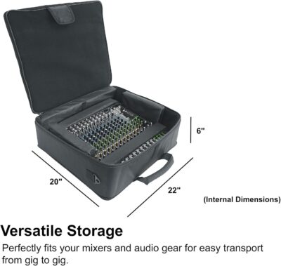 71pI1zJzB7L. AC SL1500 Audiosavings Bundle: Mackie ProFX16v3 16-Channel 4-Bus Professional Effects Mixer w/USB ProFX16v3 Bundle with Rockville MBP2220 22×20 Pro Mixer Bag & Thick Foam+Semi-Hard+6 Padded Dividers (2 Items)