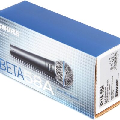 71pTNGpQ8xL. AC SL1500 Shure Beta 58A Supercardioid Vocal Microphone & Pig Hog Black & White Woven Mic Cable, 20ft XLR – Bundle