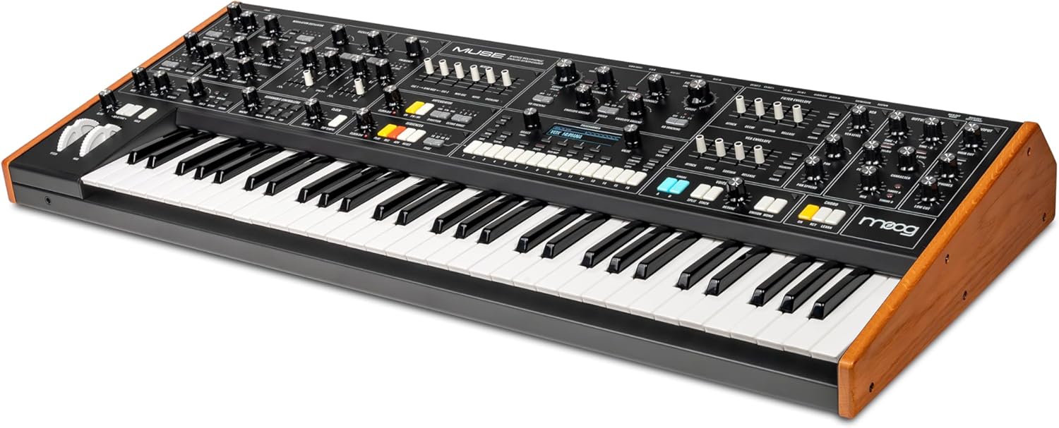 MOOG Muse – 8-Voice Analog Bi-Timbral Polyphonic Synthesizer with 61 Keys, 64-Step Sequencer, 256 Patches and Diffusion Delay