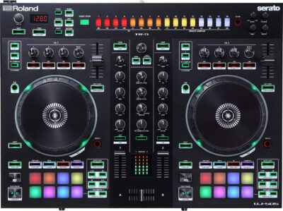 71q1XcPJKL. AC SL1404 Roland DJ-505 DJ Controller Bundle with Stand, Headphones, and Austin Bazaar Polishing Cloth