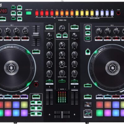71q1XcPJKL. AC SL1404 Roland DJ-505 DJ Controller Bundle with Stand, Headphones, and Austin Bazaar Polishing Cloth