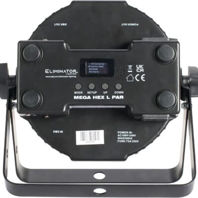 Audiosavings Bundle: (2) American DJ Eliminator Lighting Mega Hex L Par RGBLA+UV LED Wash Up-Light+Remote (2 Items)