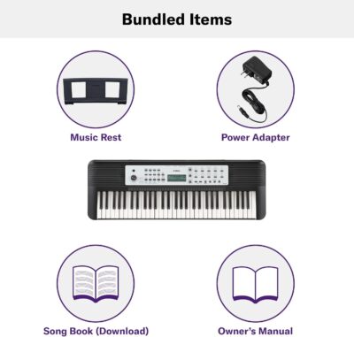 71qqCG1vlL. AC SL1500 Yamaha 61-Key Portable Keyboard for Beginners with Built-In Songs, Quiz Mode, Music Rest, with Power Adapter YPT280