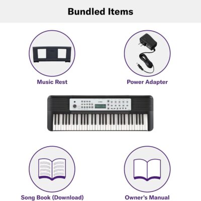 71qqCG1vlL. AC SL1500 Yamaha 61-Key Portable Keyboard for Beginners with Built-In Songs, Quiz Mode, Music Rest, with Power Adapter YPT280