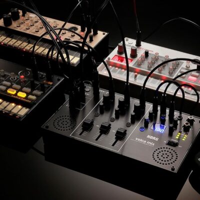 Korg Volca Mix Analogue Performance Mixer – Bundle with Power Supply, and Austin Bazaar Polishing Cloth