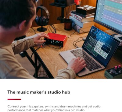 71rtJZsdj2L. AC SL1500 1781169862 6236 Focusrite Scarlett 4i4 4th Gen USB Audio Interface, for Musicians, Songwriters, Guitarists, Content Creators — High-Fidelity, Studio Quality Recording, and All the Software You Need to Record