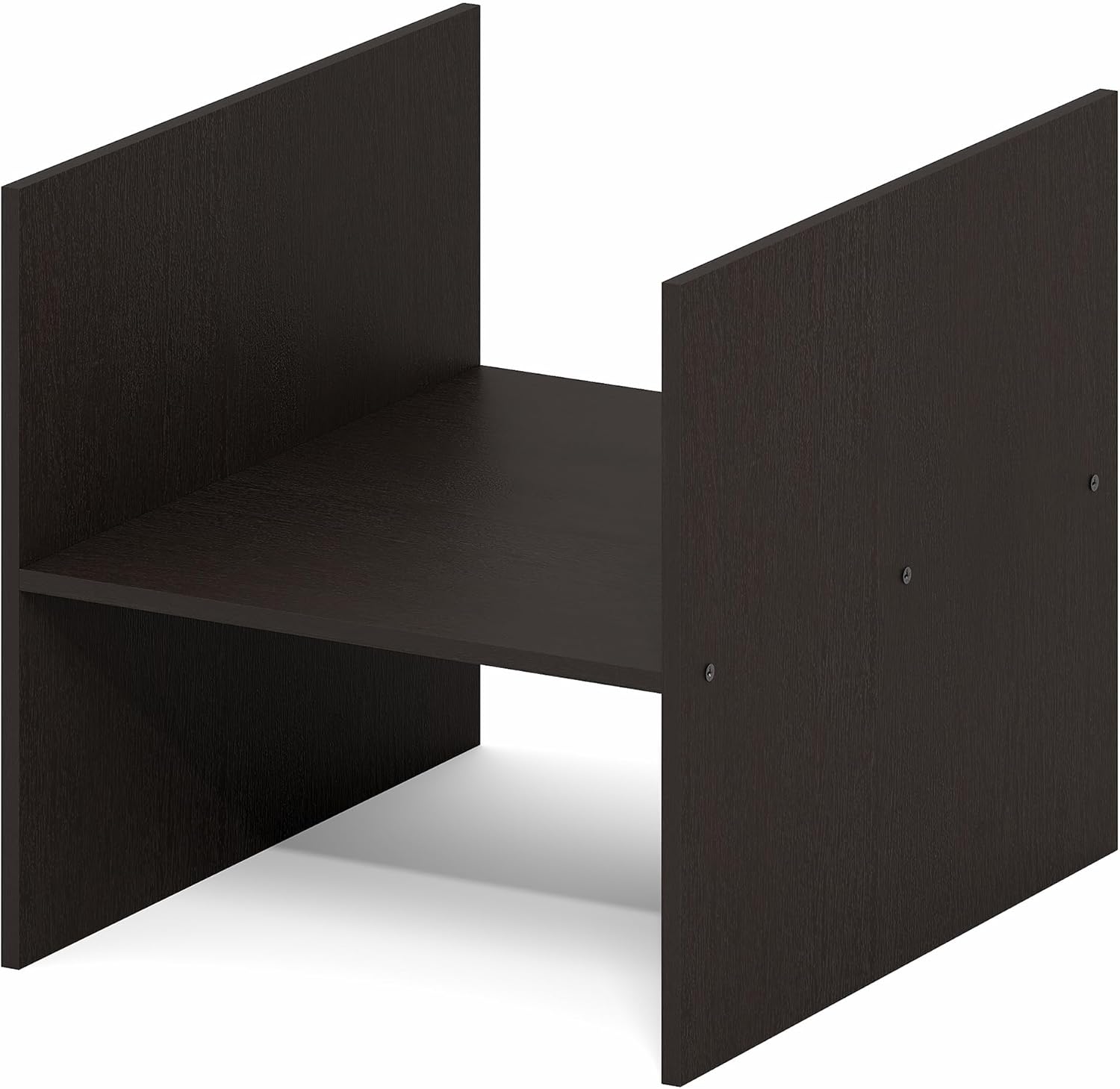 Furinno Cubicle Cube Insert, H-Shelf Cube Organizer, 2-Tier Shelf Accessory, Fits into Furinno Triple Thick Cubes, IKEA Kallax, for Organizers and Storage, Black Dark Oak