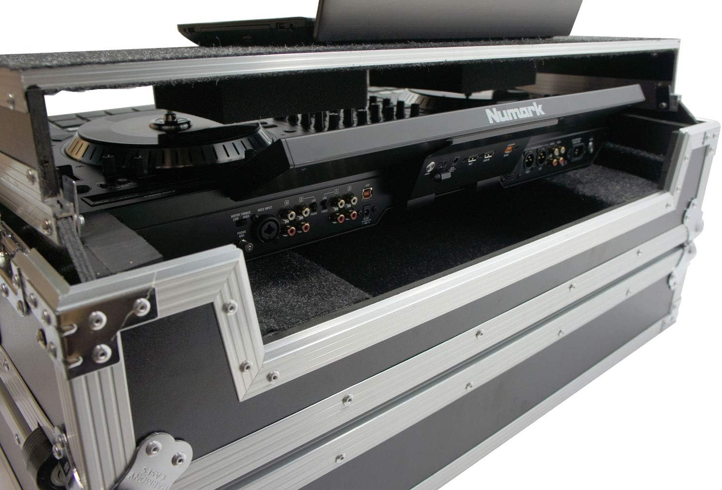 Harmony Audio HCNS7IIWLTTR Flight Glide Laptop Stand Road DJ Custom Case Compatible with Numark NS7III
