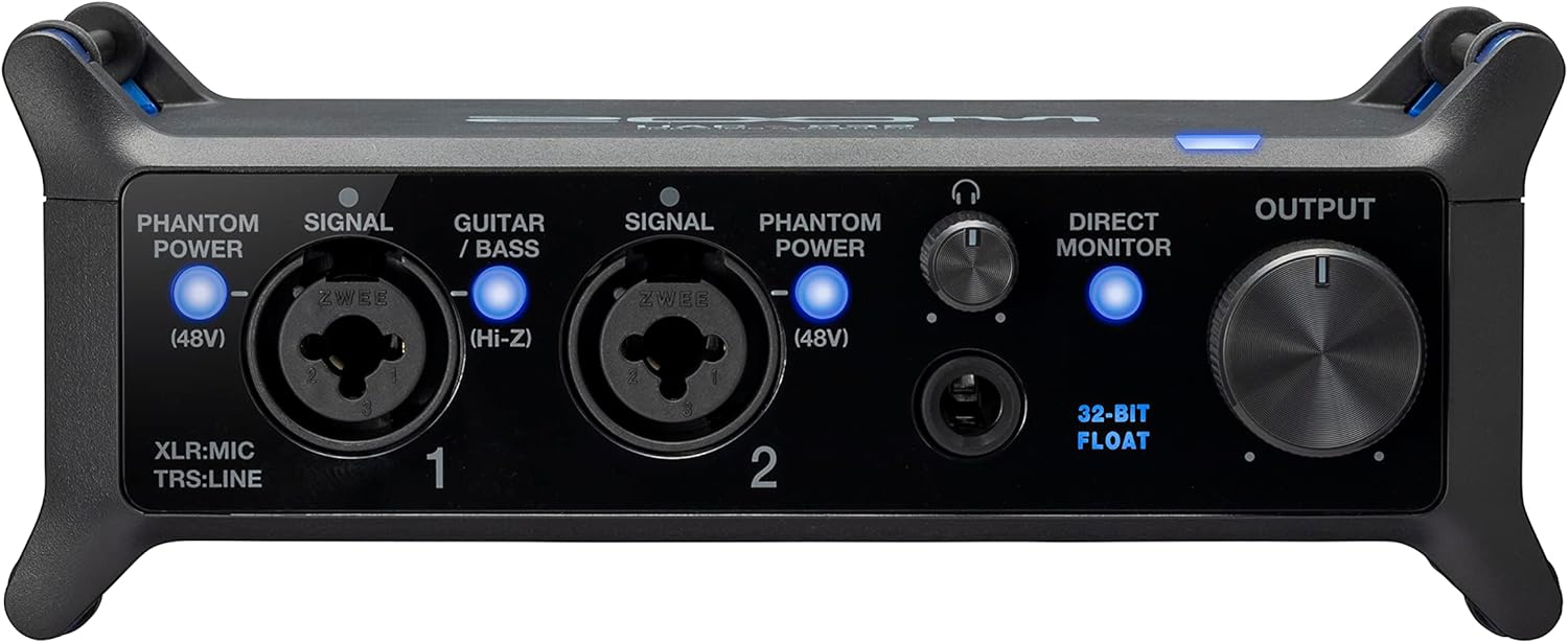 Zoom UAC-232 32-Bit Float Audio Interface for Music & Streaming with 2 XLR/TRS Combo Inputs, Headphone Output, 192 kHz Sample Rate