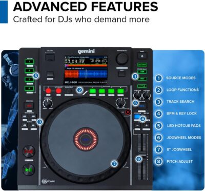 Gemini Sound MDJ-900 – Elite Multi-Media Player with Superior Playback, Responsive Controls, and Advanced DJ Tools