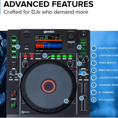 Gemini Sound MDJ-900 – Elite Multi-Media Player with Superior Playback, Responsive Controls, and Advanced DJ Tools
