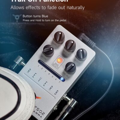 71tv TK6ptL. AC SL1500 FLAMMA FS02 Reverb Pedal Stereo Guitar Effects with 7 Storable Preset Slots 7 Reverb Effects Room Hall Church Cave Plate Spring Mod True Bypass Trail On