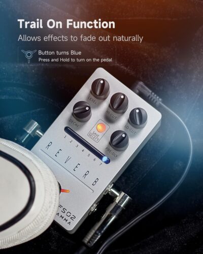 71tv TK6ptL. AC SL1500 FLAMMA FS02 Reverb Pedal Stereo Guitar Effects with 7 Storable Preset Slots 7 Reverb Effects Room Hall Church Cave Plate Spring Mod True Bypass Trail On
